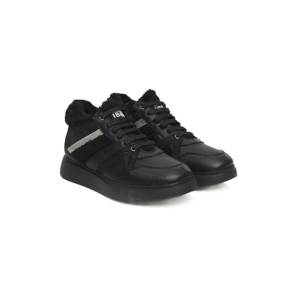 Cerruti 1881 Black Cowhide Women Sneaker Cerruti 1881 Dark Slate Gray