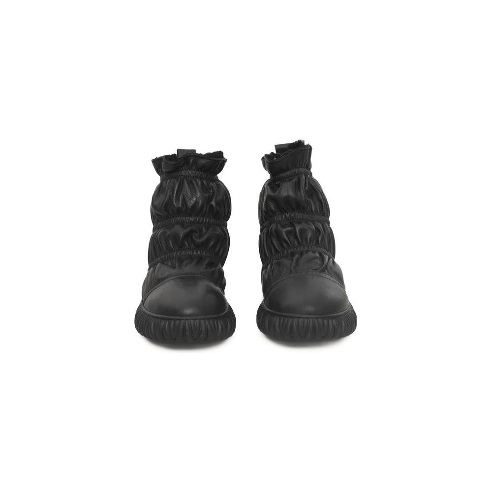 Cerruti 1881 Black Leather Women Boot Cerruti 1881 Dark Slate Gray