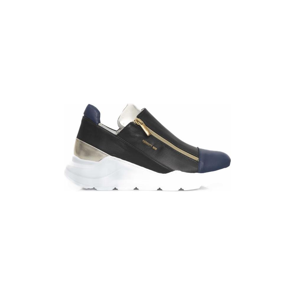 Cerruti 1881 Black Leather Women Sneaker Cerruti 1881 Lavender