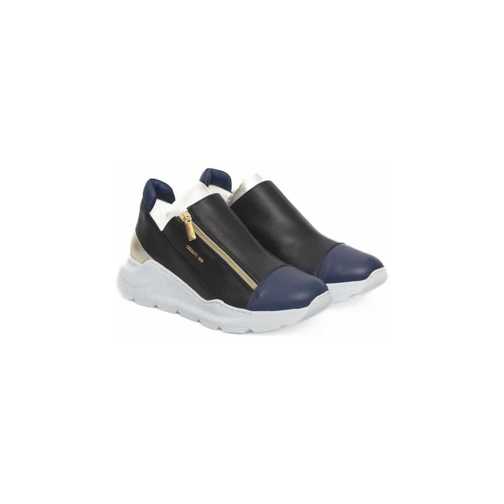 Cerruti 1881 Black Leather Women Sneaker Cerruti 1881 Light Gray