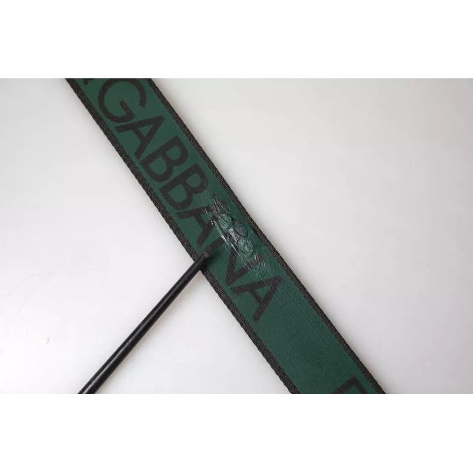 Dolce & Gabbana Black Green Leather Silver Metal Buckle Belt Dolce & Gabbana Light Gray