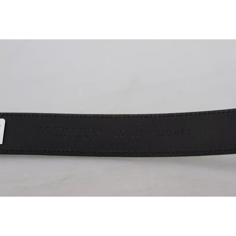 Dolce & Gabbana Green Calf Leather Silver Tone Metal Buckle Belt Dolce & Gabbana Gray