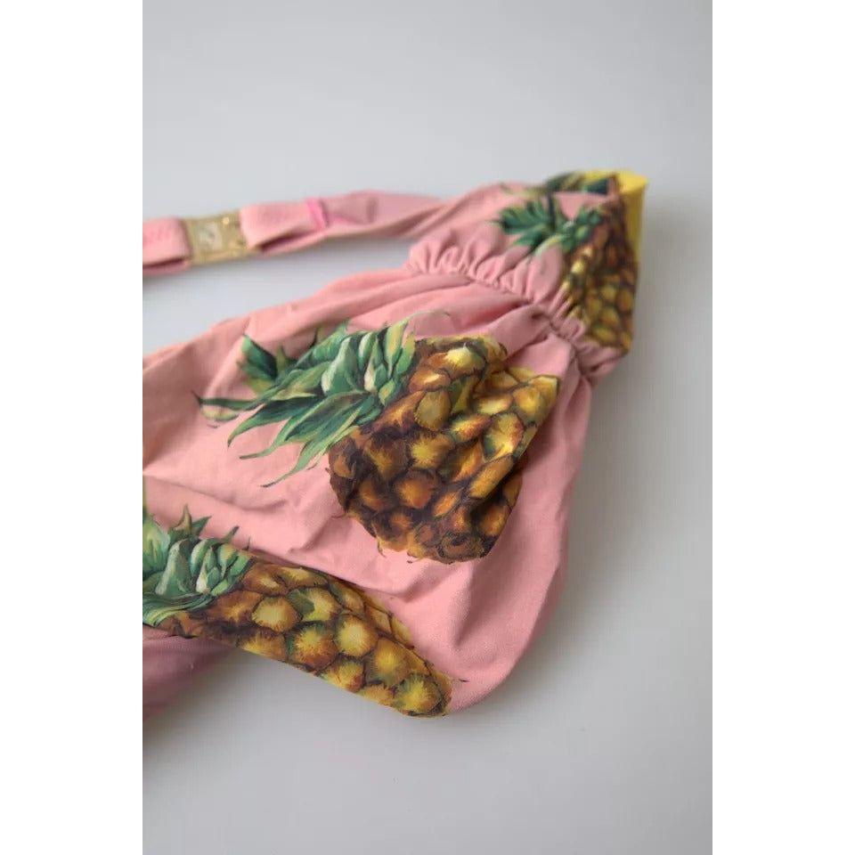 Dolce & Gabbana Pink Printed Beachwear Bikini Top Swimsuit Dolce & Gabbana Gray