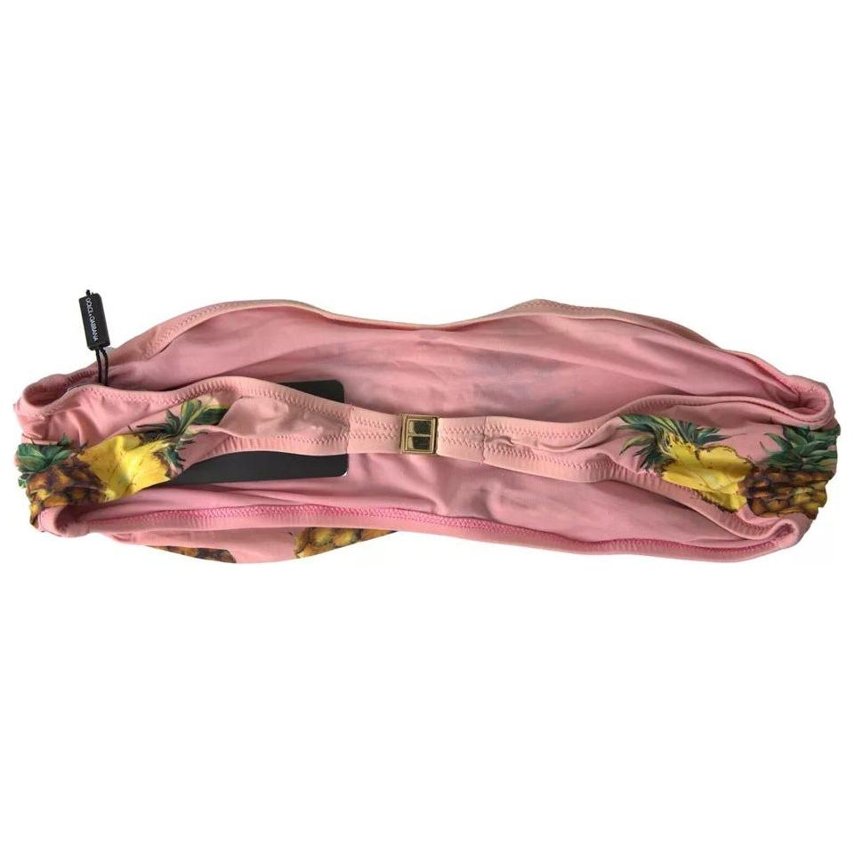Dolce & Gabbana Pink Printed Beachwear Bikini Top Swimsuit Dolce & Gabbana Rosy Brown