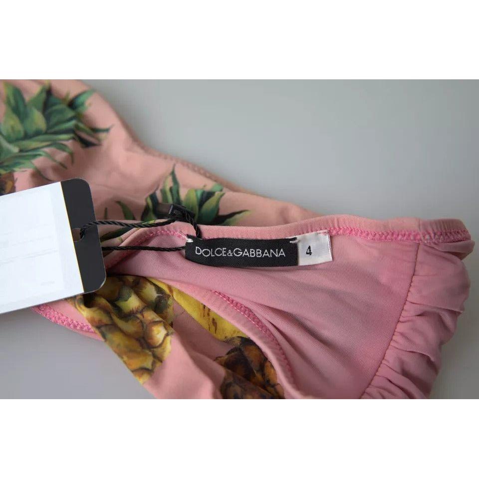 Dolce & Gabbana Pink Printed Beachwear Bikini Top Swimsuit Dolce & Gabbana Rosy Brown