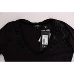 Costume National Elegant Purple V-Neck Blouse Tee Costume National Light Gray