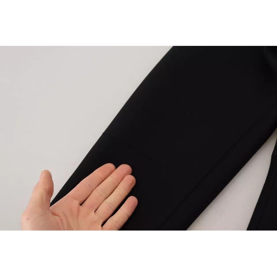 Dolce & Gabbana Cotton Black Long Sleeves A-line Mini Dress Dolce & Gabbana Black