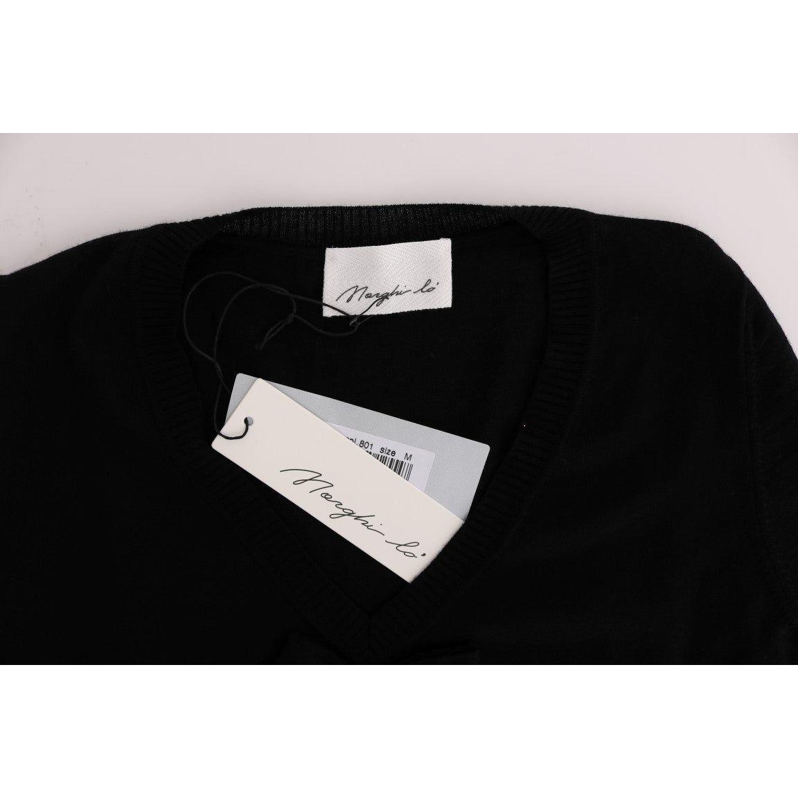 MARGHI LO' Elegant Black Wool Shift Dress MARGHI LO' Black