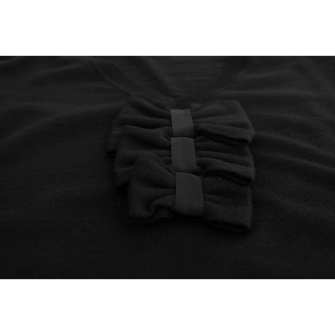 MARGHI LO' Elegant Black Wool Shift Dress MARGHI LO' Black