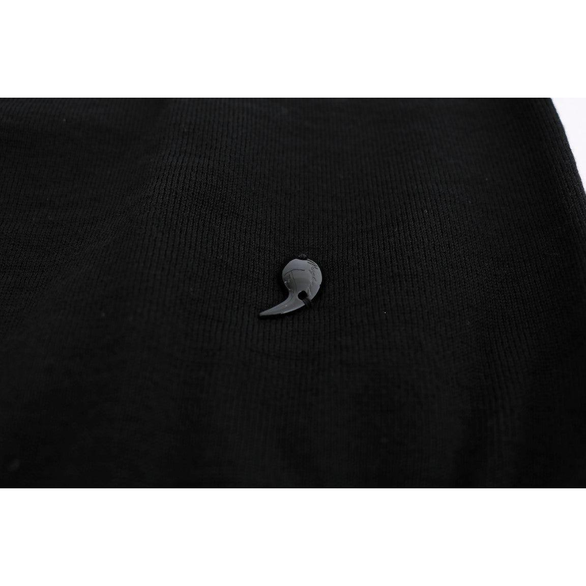MARGHI LO' Elegant Black Wool Shift Dress MARGHI LO' Black