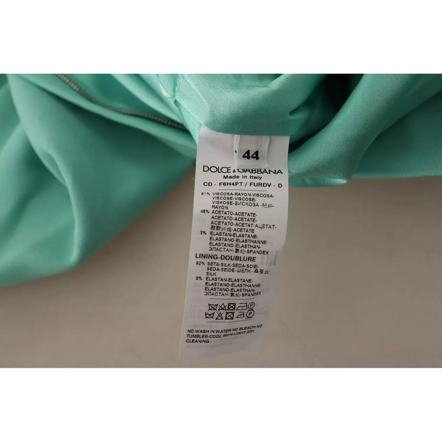 Dolce & Gabbana Mint Green Sheath Square Neckline Midi Dress Dolce & Gabbana Slate Gray