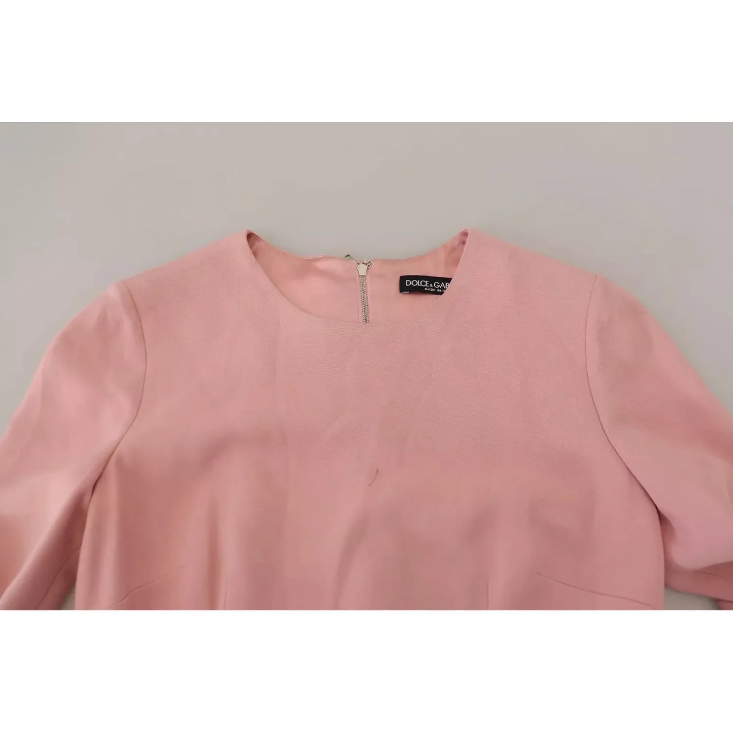 Dolce & Gabbana Pink A-line Flare Viscose 3/4 Sleeves Dress Dolce & Gabbana Rosy Brown