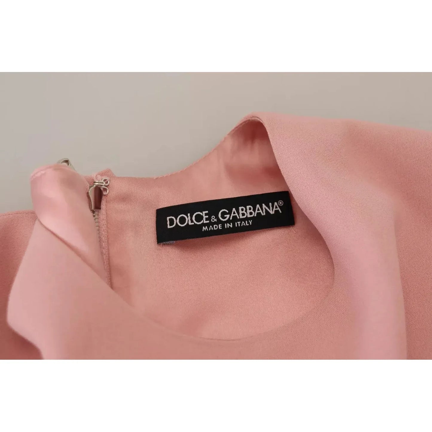 Dolce & Gabbana Pink A-line Flare Viscose 3/4 Sleeves Dress Dolce & Gabbana Rosy Brown