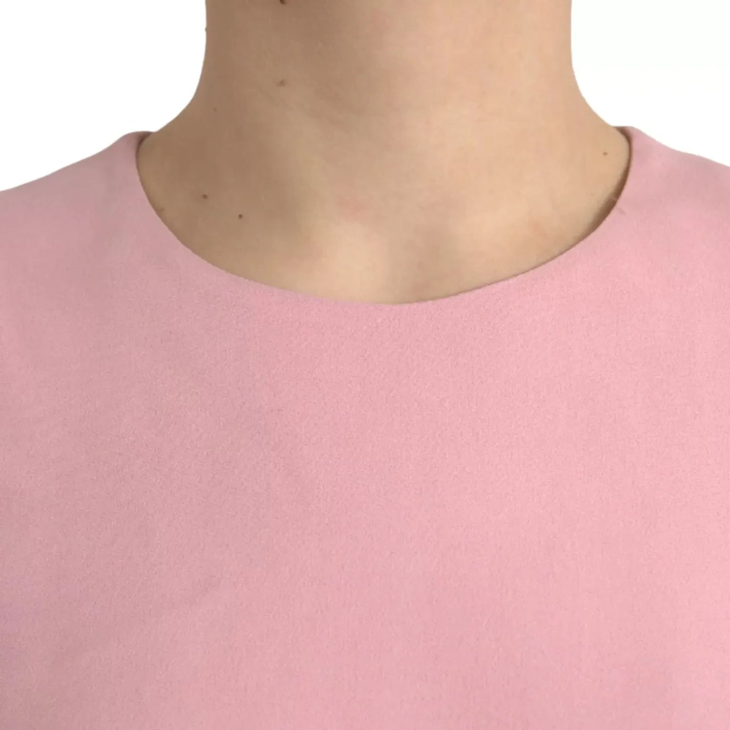 Dolce & Gabbana Pink A-line Flare Viscose Short Sleeves Dress Dolce & Gabbana Tan