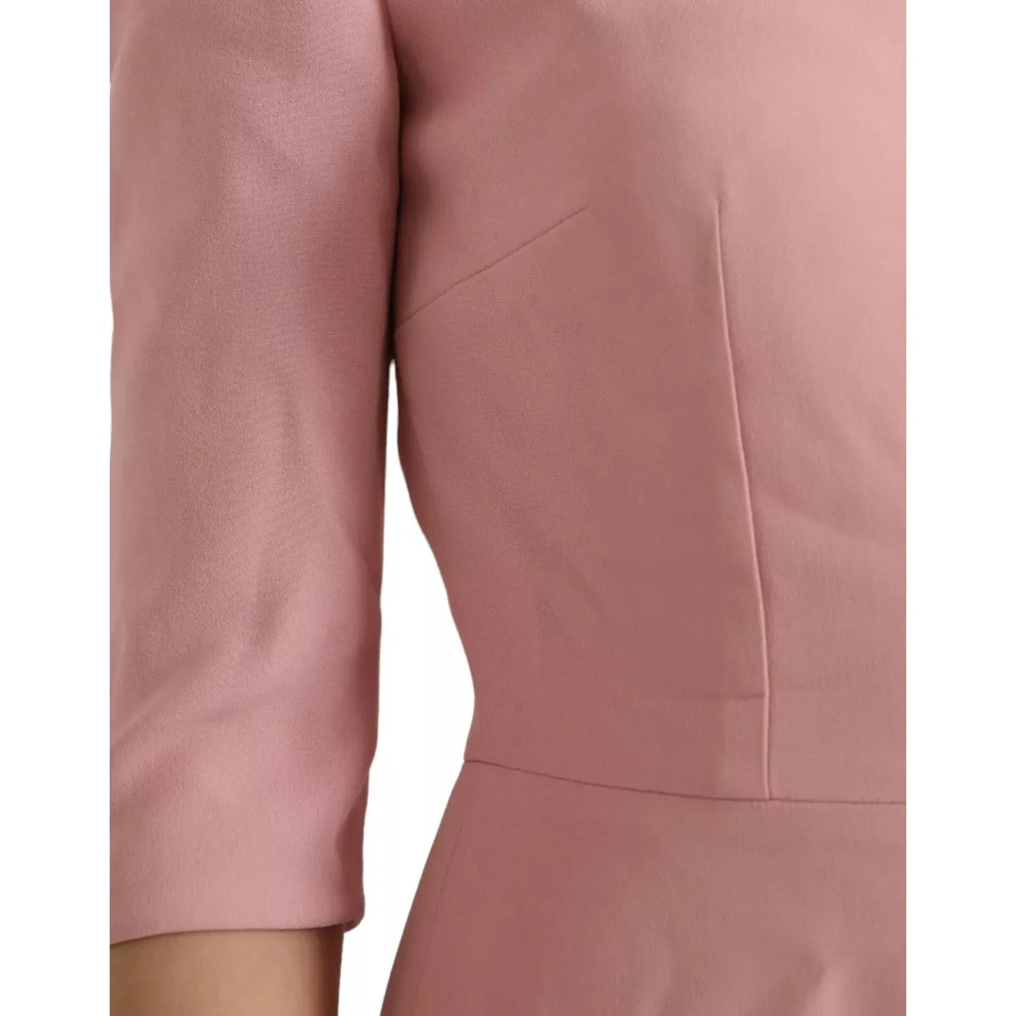 Dolce & Gabbana Pink A-line Flare Viscose Short Sleeves Dress Dolce & Gabbana Rosy Brown
