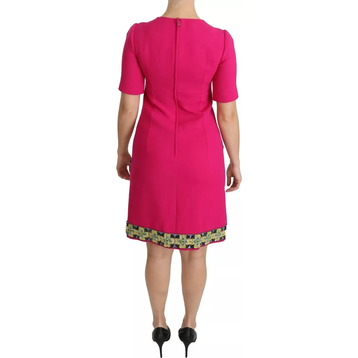 Dolce & Gabbana Pink Italia Forever Crystal Sheath Dress Dolce & Gabbana Maroon
