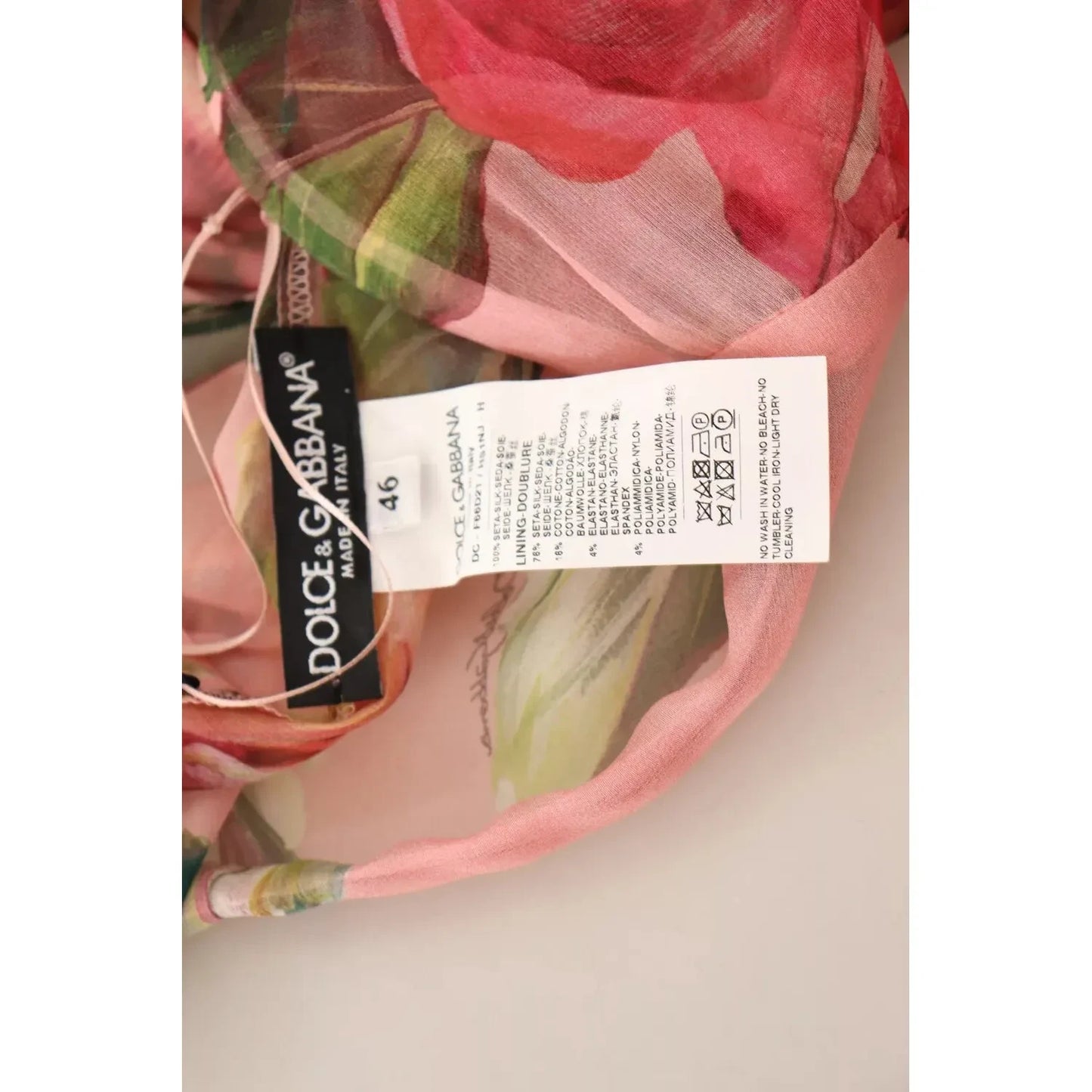 Dolce & Gabbana Pink Silk Floral Print Layered Maxi Dress Dolce & Gabbana Tan