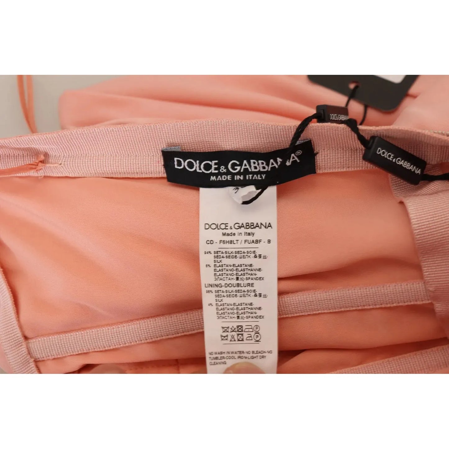 Dolce & Gabbana Pink Silk Stretch Strapless Sheath Midi Dress Dolce & Gabbana Rosy Brown
