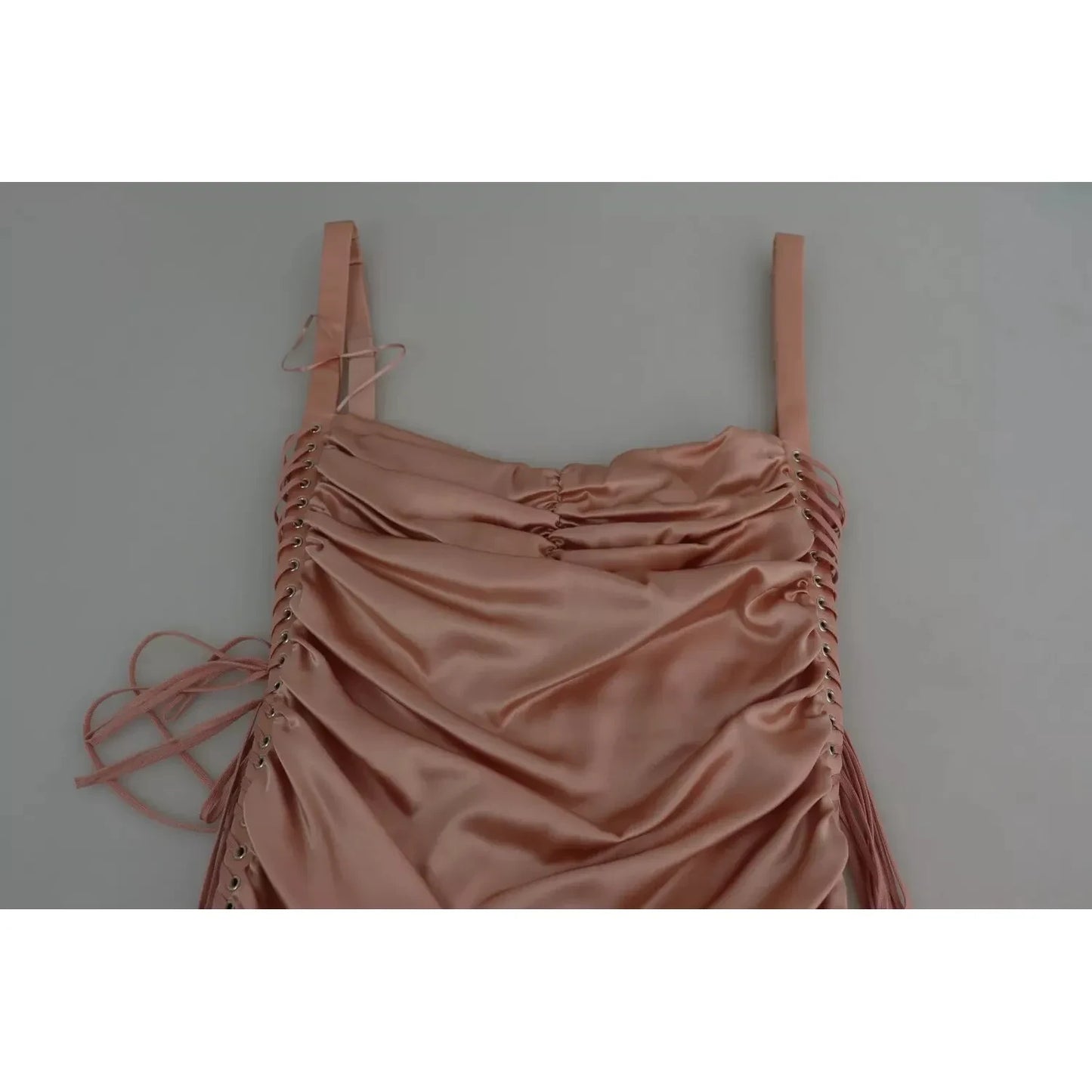 Dolce & Gabbana Pink Spaghetti Strap Bodycon Midi Dress Dolce & Gabbana Dim Gray
