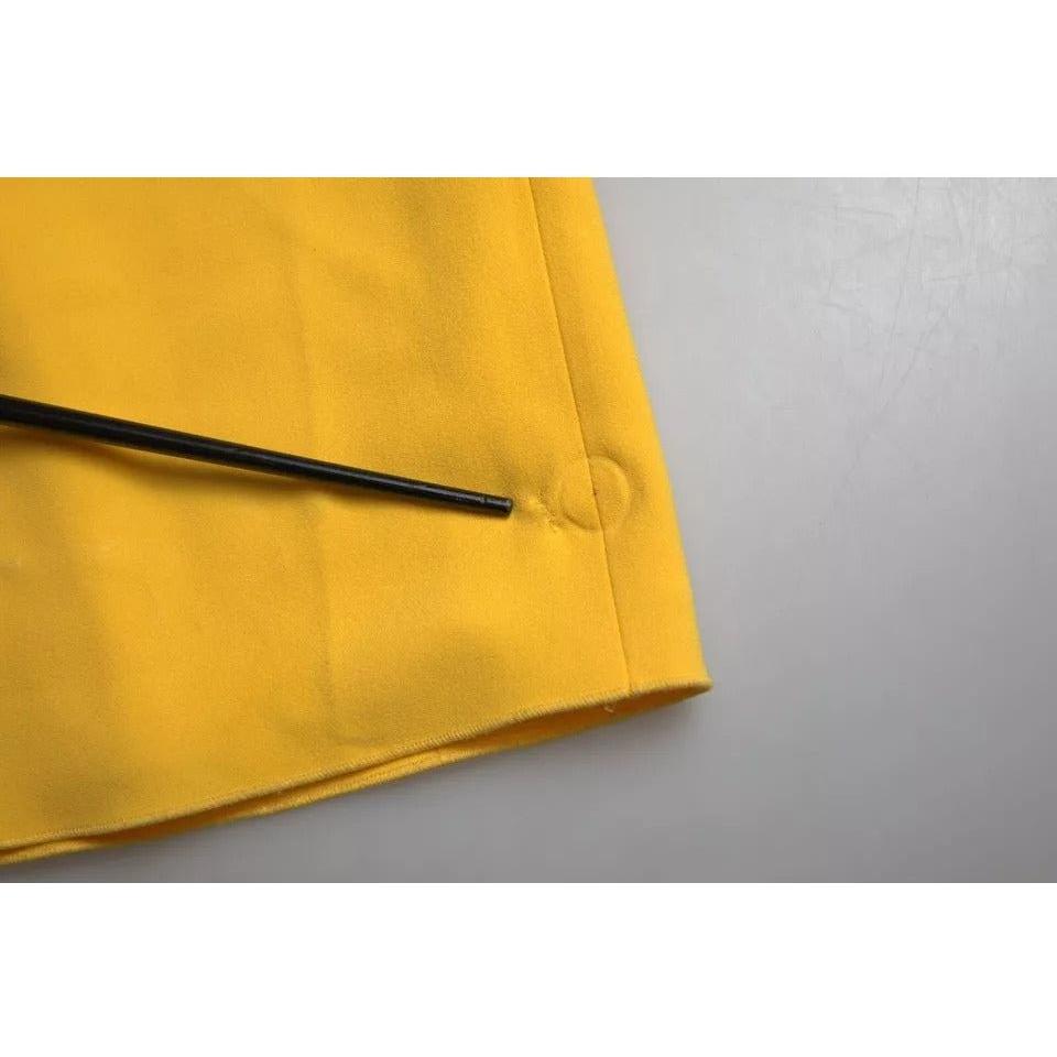 Dolce & Gabbana Yellow One Shoulder Side Slit Midi Dress Dolce & Gabbana Goldenrod