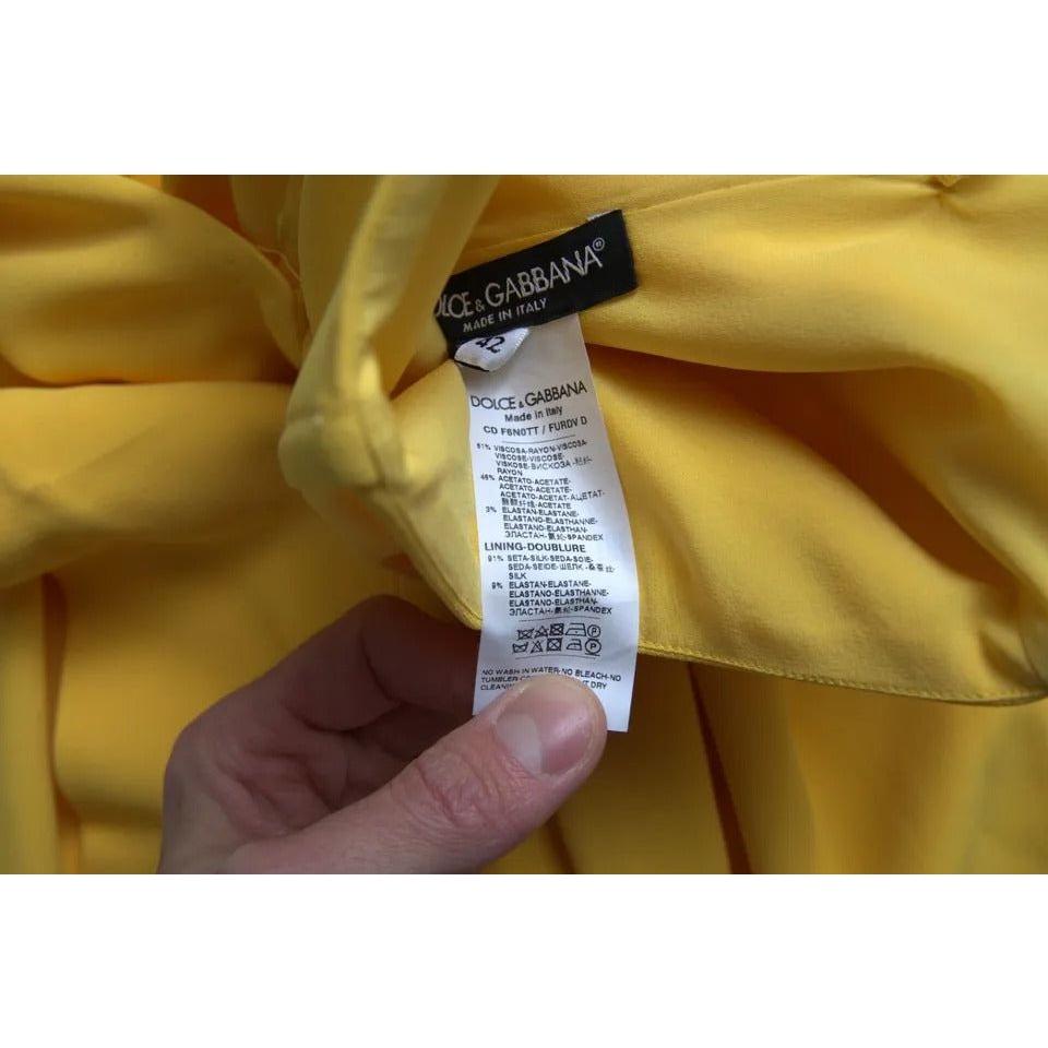 Dolce & Gabbana Yellow One Shoulder Side Slit Midi Dress Dolce & Gabbana Sienna