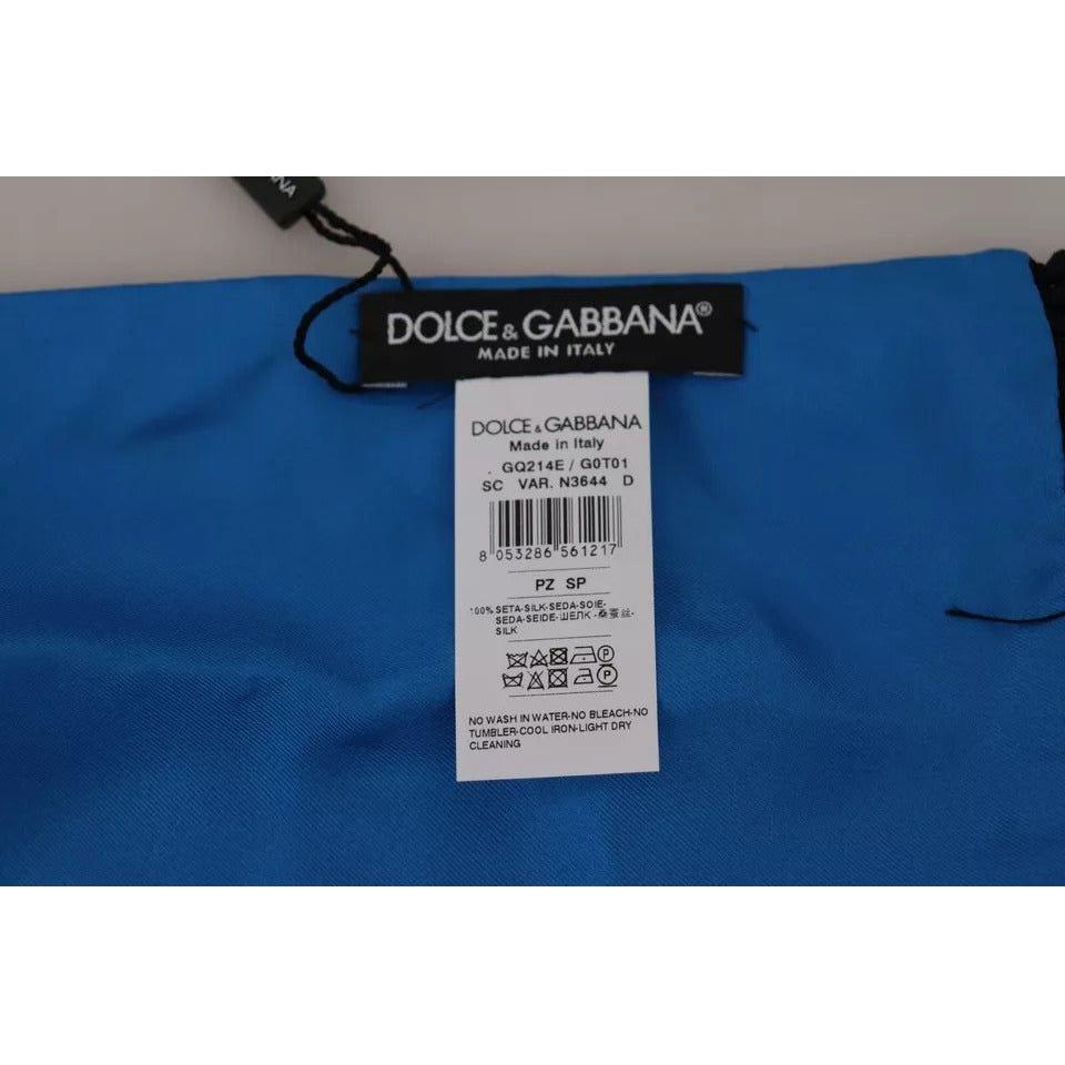 Dolce & Gabbana Royal Blue Scarf Neck Wrap Shawl Silk Scarf Dolce & Gabbana Midnight Blue