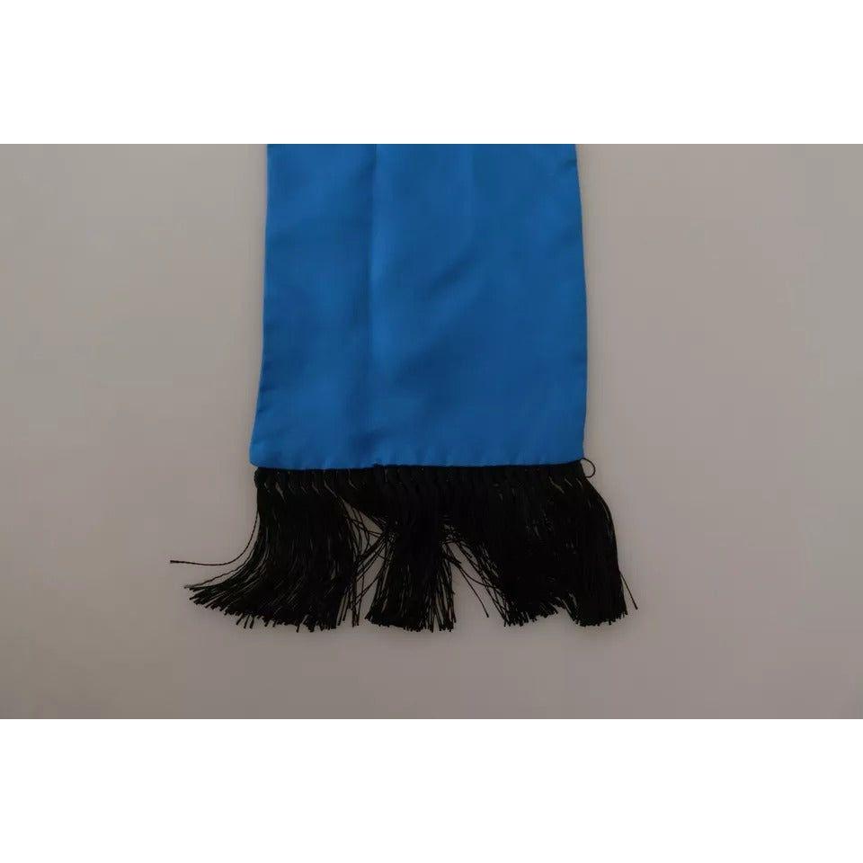 Dolce & Gabbana Royal Blue Scarf Neck Wrap Shawl Silk Scarf Dolce & Gabbana Rosy Brown
