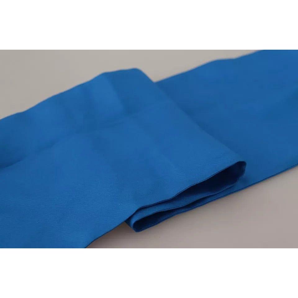 Dolce & Gabbana Royal Blue Scarf Neck Wrap Shawl Silk Scarf Dolce & Gabbana Dark Slate Blue