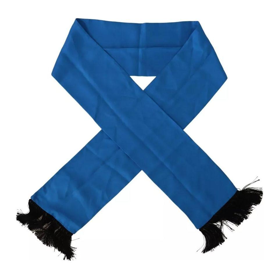 Dolce & Gabbana Royal Blue Scarf Neck Wrap Shawl Silk Scarf Dolce & Gabbana Dark Slate Blue