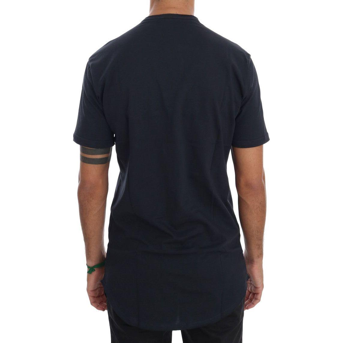 Daniele Alessandrini Blue Cotton Crewneck T-Shirt