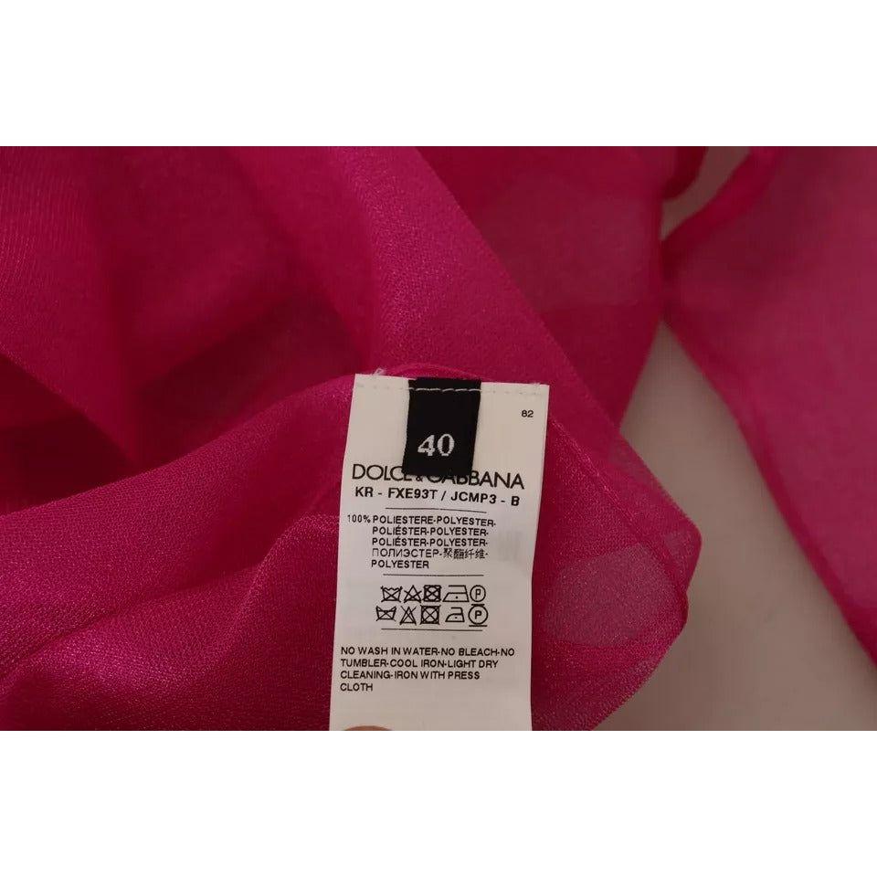 Dolce & Gabbana Fuchsia Polyester Crewneck Pullover Sweater Dolce & Gabbana Brown