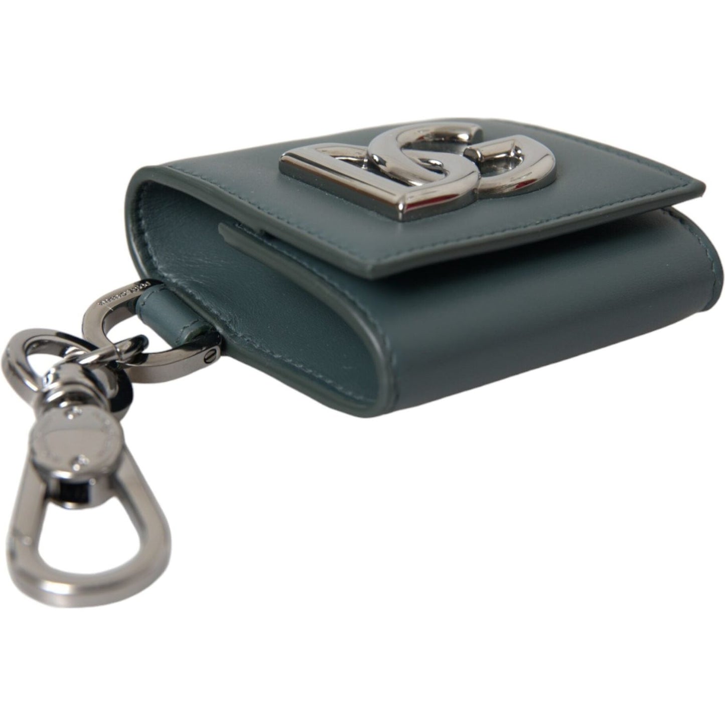 Dolce & Gabbana Green Leather DG Logo Keyring Coin Purse Keyring Wallet Dolce & Gabbana Dark Slate Gray
