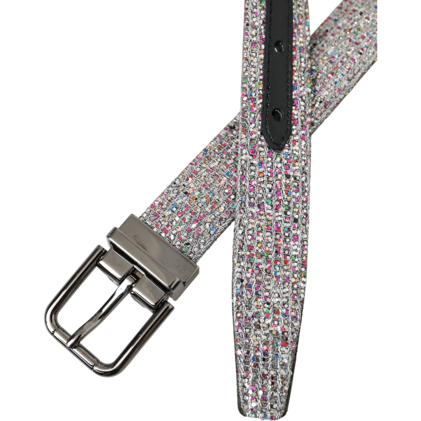 Dolce & Gabbana Multicolor Embellished Silver Metal Buckle Belt Dolce & Gabbana Light Slate Gray