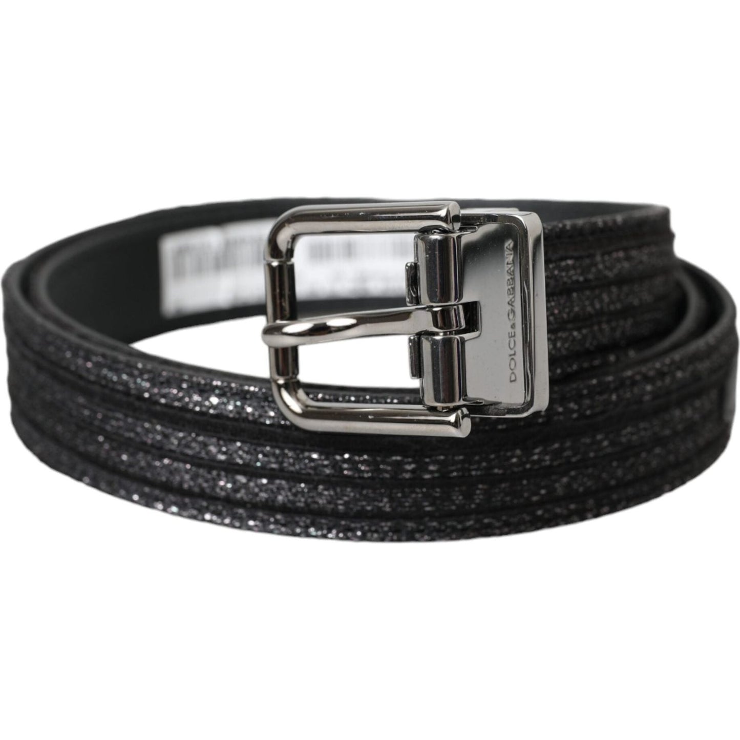Dolce & Gabbana Black Jacquard Stripes Silver Metal Buckle Belt Dolce & Gabbana Dark Slate Gray