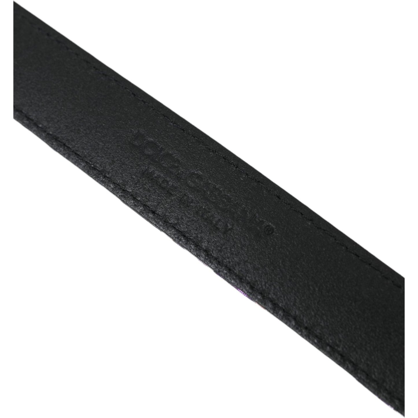 Dolce & Gabbana Multicolor Jacquard Leather Metal Buckle Belt Dolce & Gabbana Dark Slate Gray