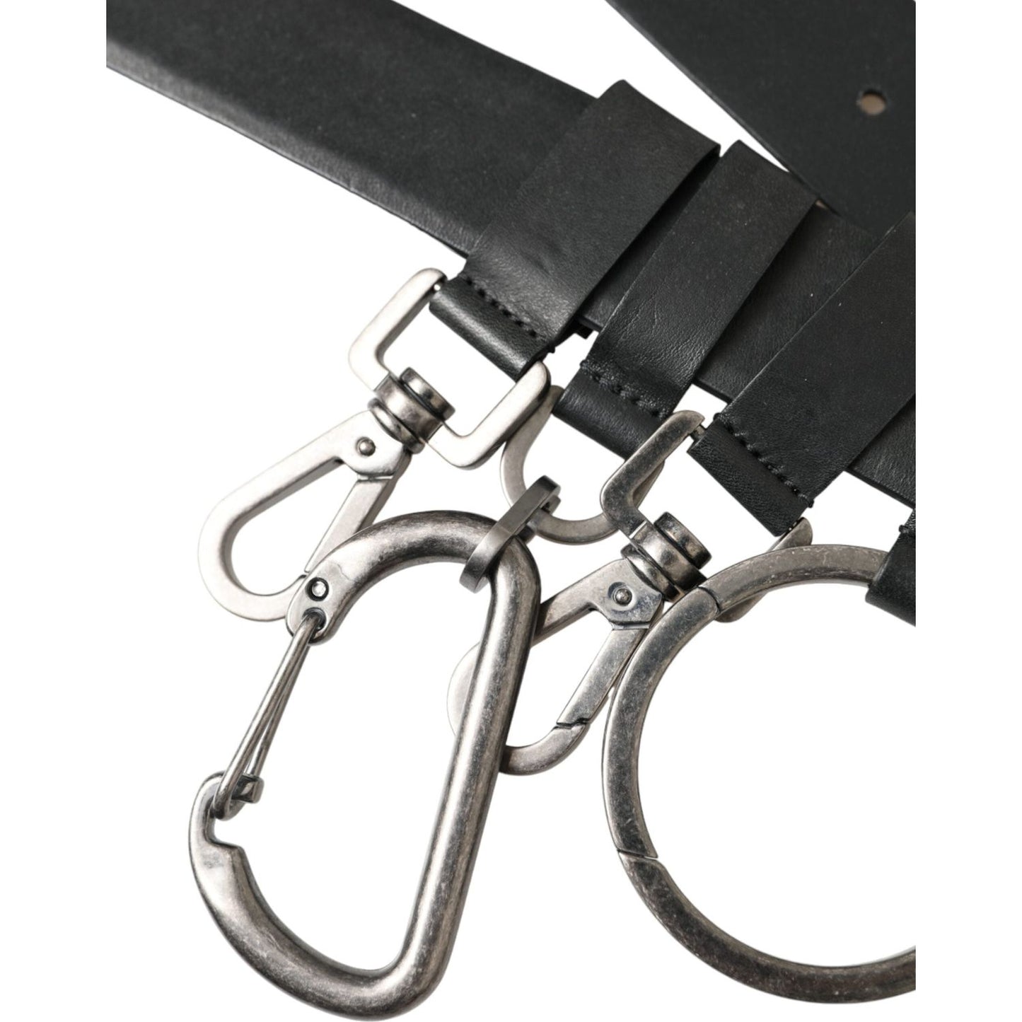 Dolce & Gabbana Black Calf Leather Silver Metal Buckle Belt Dolce & Gabbana Dark Slate Gray