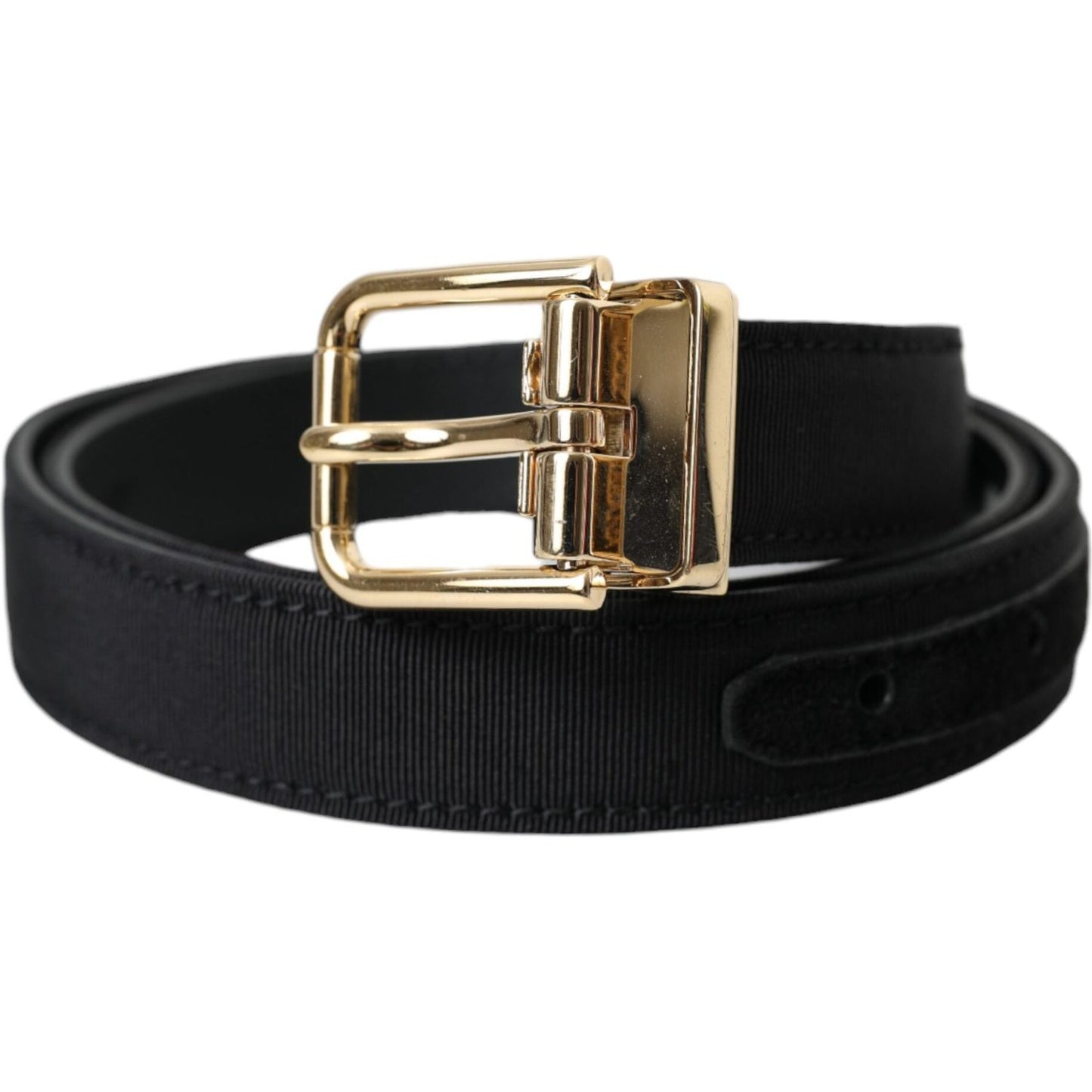Dolce & Gabbana Black Gros Grain Gold Metal Buckle Belt Men Dolce & Gabbana Black