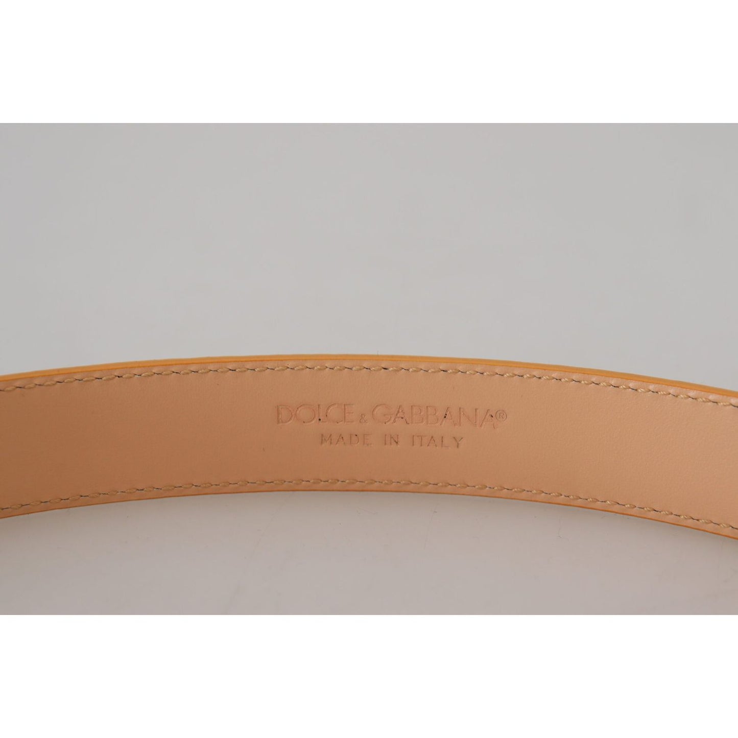 Dolce & Gabbana Beige Exotic Leather Gold Metal Buckle Belt Dolce & Gabbana Gray