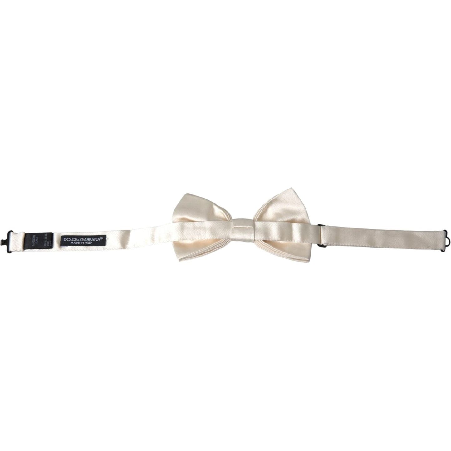 Dolce & Gabbana Off White Silk Adjustable Neck Men Bow Tie Dolce & Gabbana Light Gray
