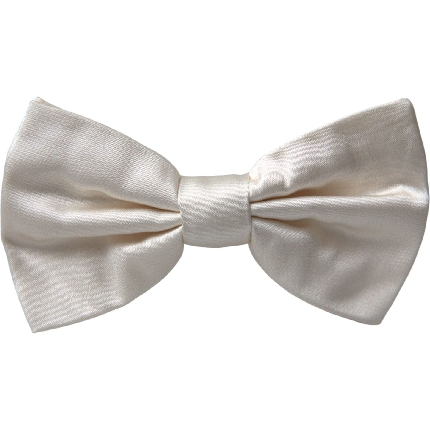 Dolce & Gabbana Off White Silk Adjustable Neck Men Bow Tie Dolce & Gabbana Dark Gray