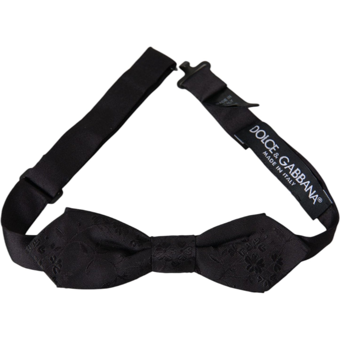 Dolce & Gabbana Black Silk Adjustable Neck Men Bow Tie Dolce & Gabbana Black