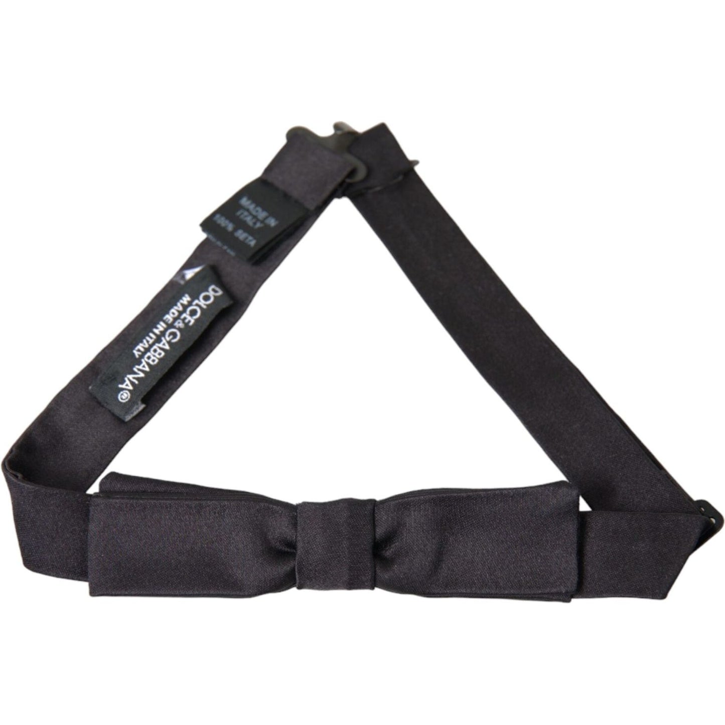 Dolce & Gabbana Dark Gray Silk Adjustable Neck Men Bow Tie Dolce & Gabbana Dark Slate Gray