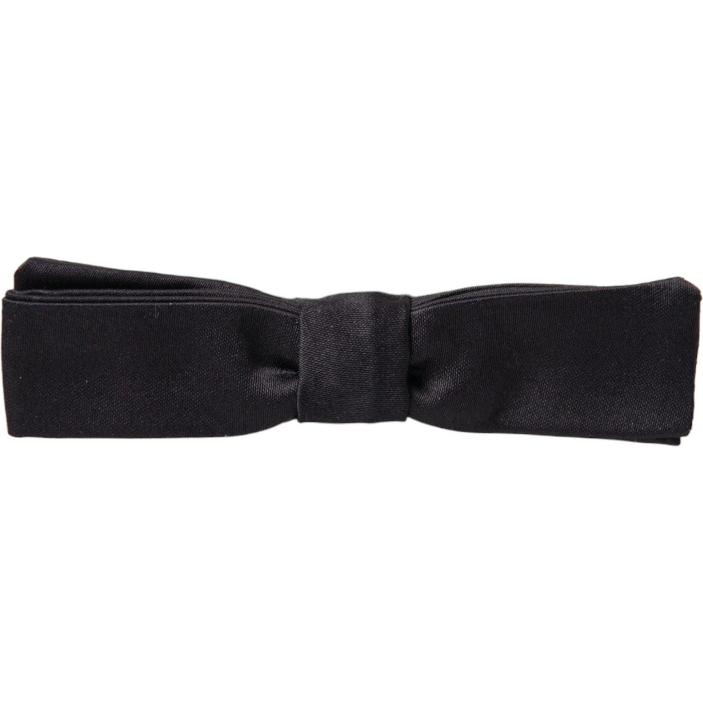 Dolce & Gabbana Dark Gray Silk Adjustable Neck Men Bow Tie Dolce & Gabbana Black