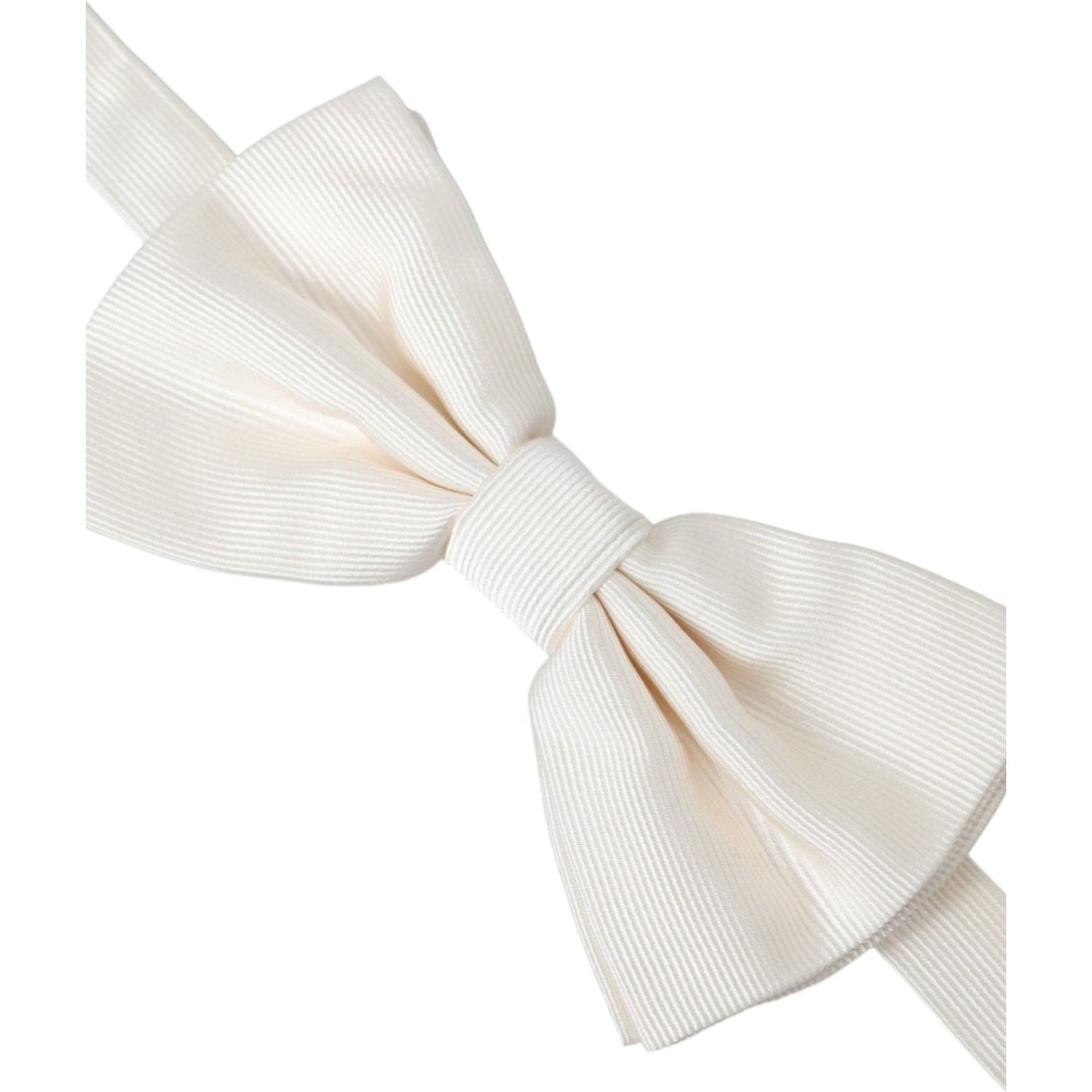 Dolce & Gabbana Off White Silk Adjustable Neck Men Bow Tie Dolce & Gabbana Light Gray