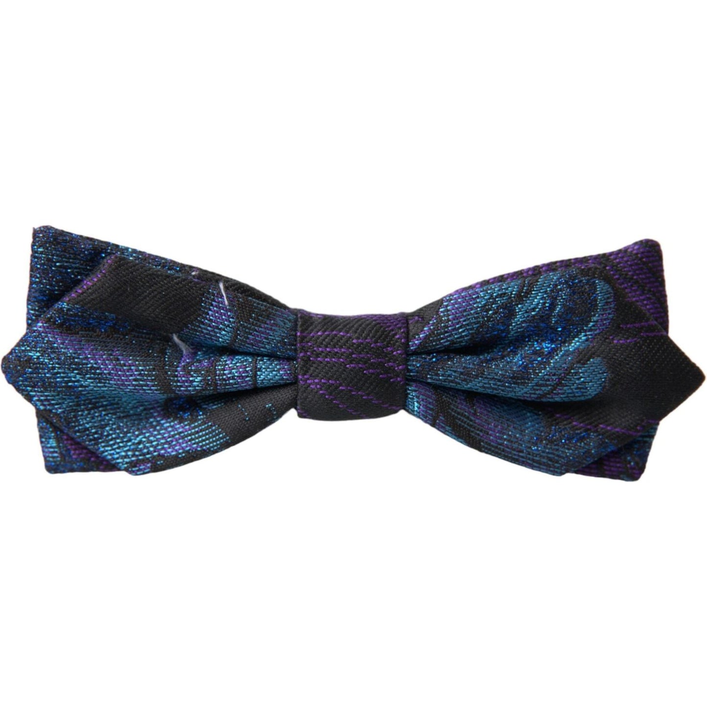 Dolce & Gabbana Black Blue Brocade Adjustable Neck Men Bow Tie Dolce & Gabbana Dark Slate Gray