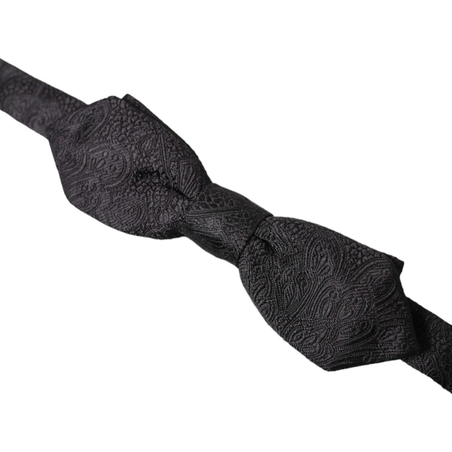 Dolce & Gabbana Black Brocade Silk Adjustable Neck Bow Tie Dolce & Gabbana Dark Slate Gray