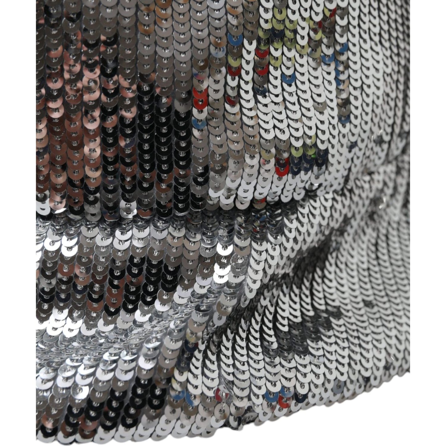 Dolce & Gabbana Silver Sequined Nylon Bucket Hat Men Dolce & Gabbana Dark Slate Gray