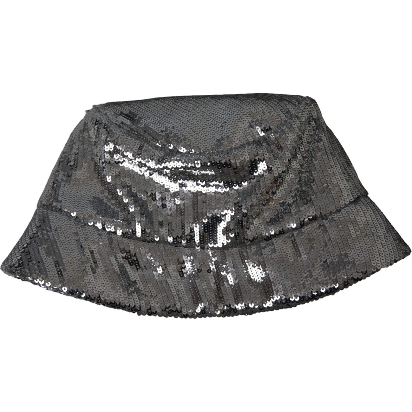 Dolce & Gabbana Silver Sequined Nylon Bucket Hat Men Dolce & Gabbana Dark Slate Gray