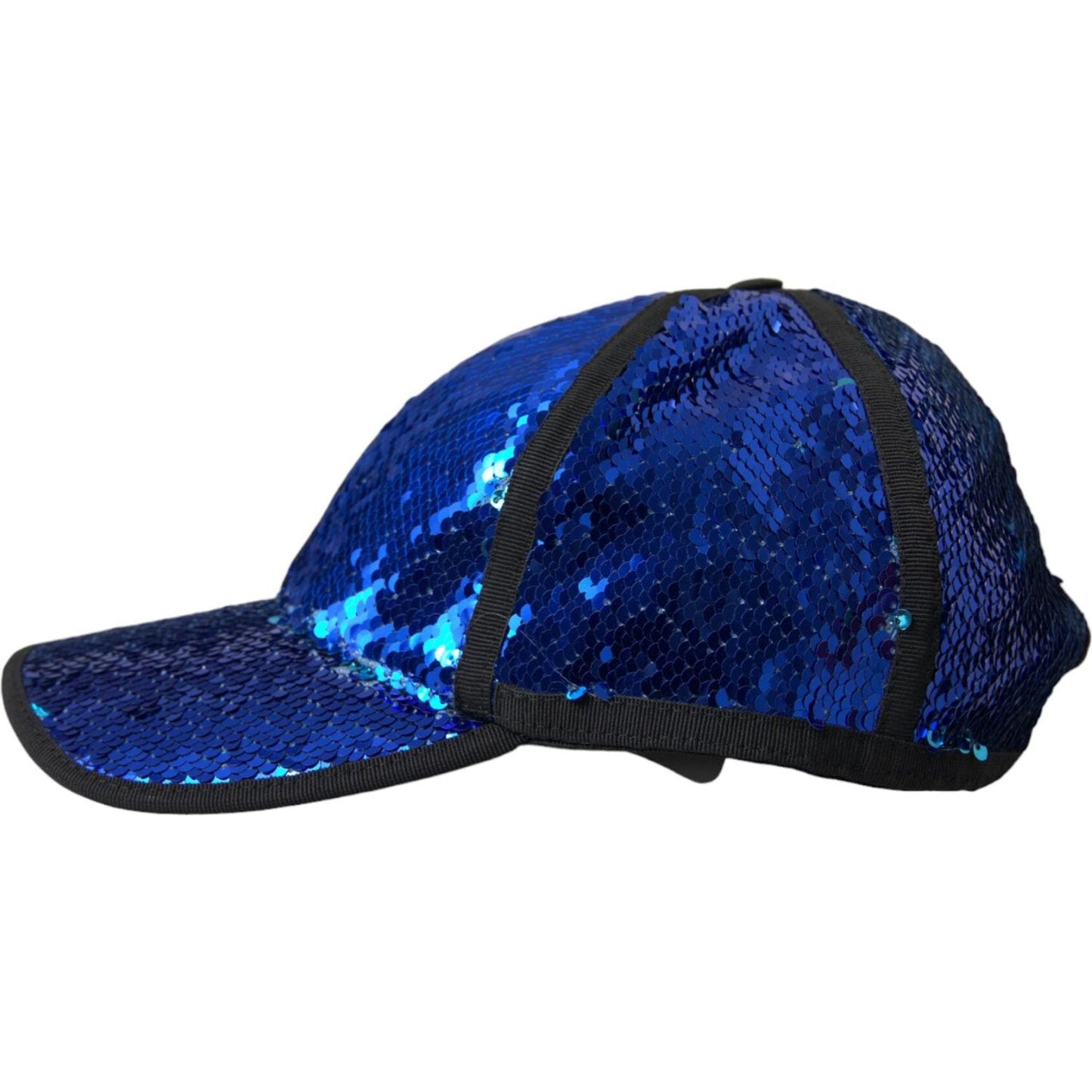 Dolce & Gabbana Royal Blue Sequin Baseball Hat Men Dolce & Gabbana Midnight Blue