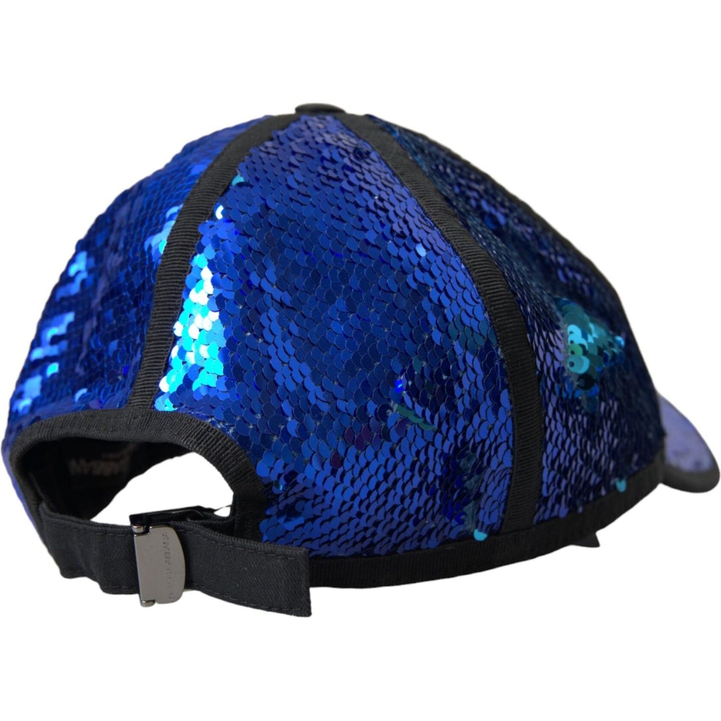 Dolce & Gabbana Royal Blue Sequin Baseball Hat Men Dolce & Gabbana Midnight Blue